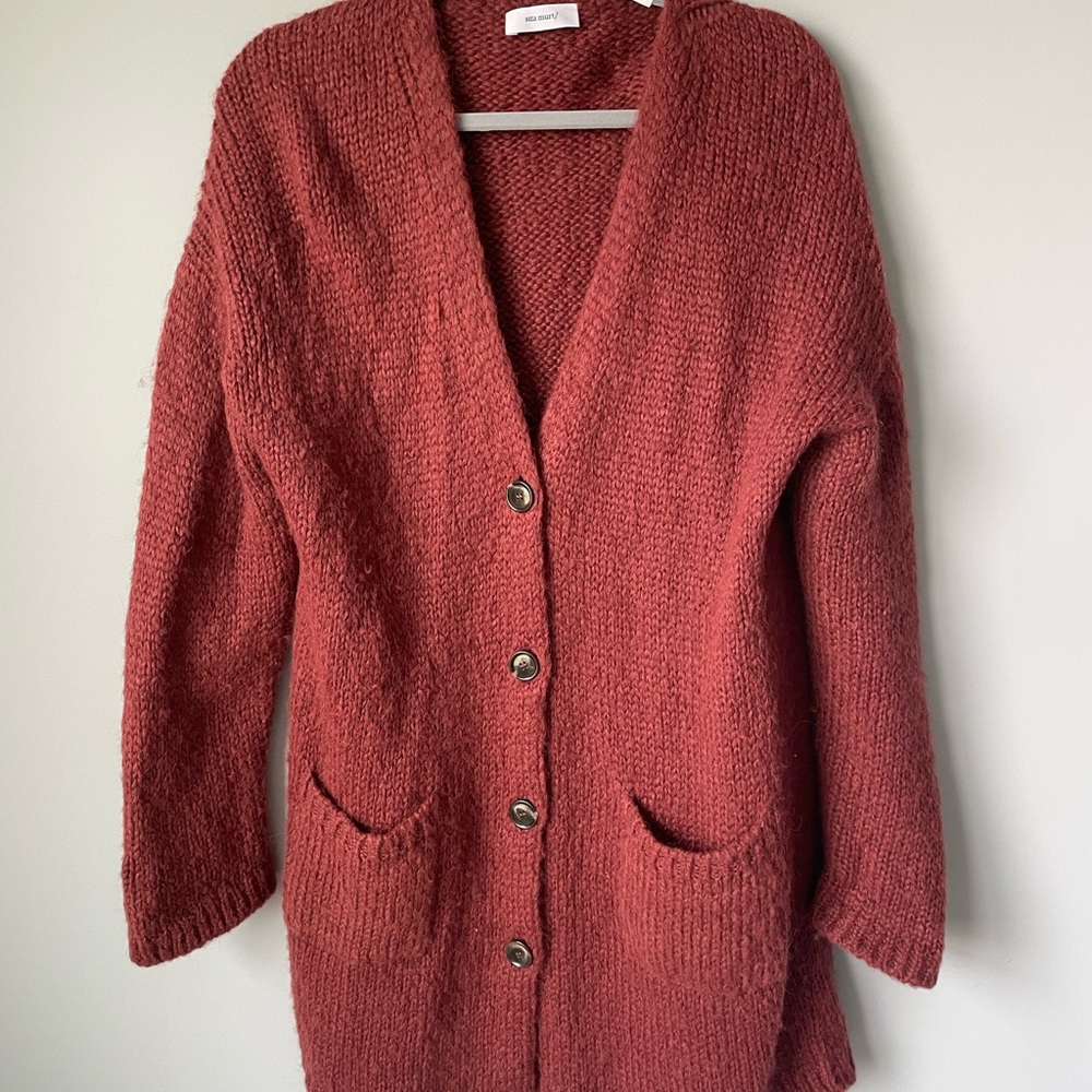 Sita Murt Alpaca Blend oversized Cardigan Sweater Duster button cozy soft girl